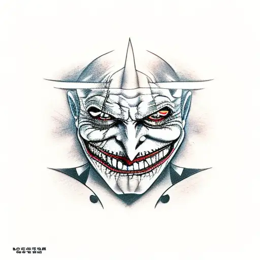 joker with two aces cards tattoo design idea