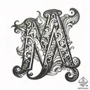 M letter tattoo design idea