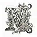 M letter tattoo design idea