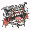 vampire teeth and tongue  tattoo design idea
