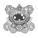 goth hello kitty tattoo design idea