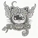 goth hello kitty tattoo design idea