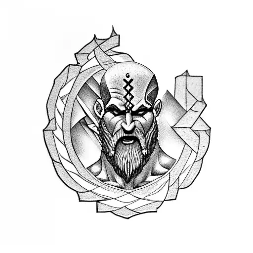 kratos ancient greek tattoo design idea