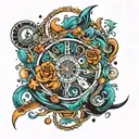 sleve revolving around the sign, gemini, aquarius, cancer and mostly pisces  tattoo design idea