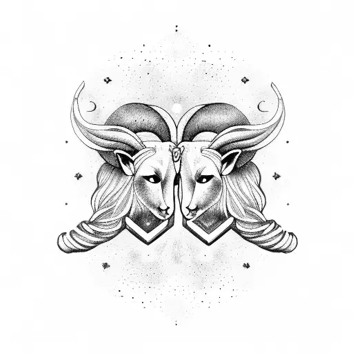 gemini and aries symbol simple tattoo design idea