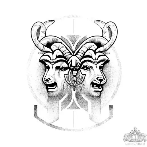 Aries and gemini tattoo design idea
