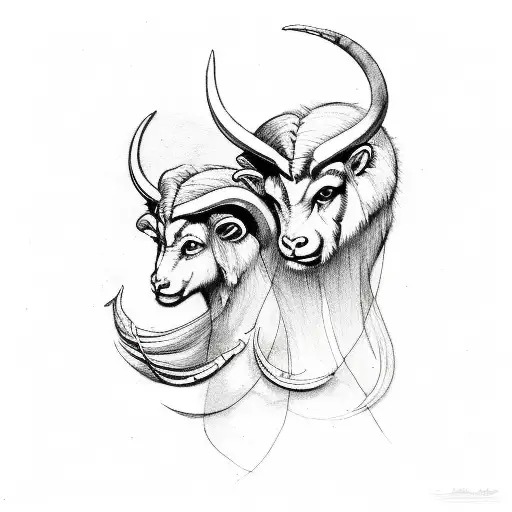 Aries and Gemini tattoo design idea