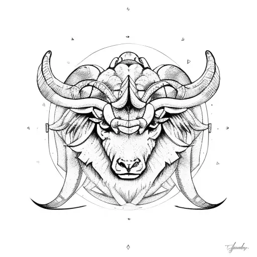 Aries Gemini horns tattoo design idea