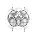 gemini and aries symbol simple tattoo design idea