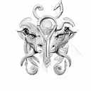 Ancient Greek Gemini and Aries tattoo design idea