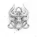 Ancient Greek Gemini and Aries tattoo design idea
