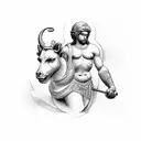 Ancient Greek Gemini and Aries tattoo design idea