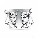 Ancient Greek Gemini and Aries tattoo design idea