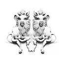 Ancient Greek Gemini and Aries tattoo design idea