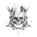 cross bloody crown leader king tattoo design idea
