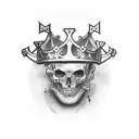 cross bloody crown leader king tattoo design idea