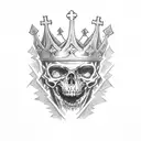 cross bloody crown leader king tattoo design idea