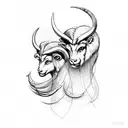 Aries and Gemini tattoo design idea