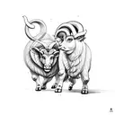 Aries and Gemini tattoo design idea