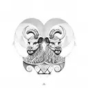 Gemini and Aries Greek tattoo design idea