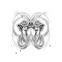 Gemini and Aries Greek tattoo design idea