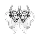 Gemini and Aries Greek tattoo design idea