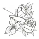 half butterfly half rose tattoo tattoo design idea