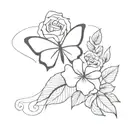 half butterfly half rose tattoo tattoo design idea