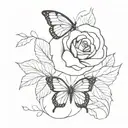 half butterfly half rose tattoo tattoo design idea