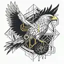 White Hawk, Combined with the word Enkely tattoo design idea