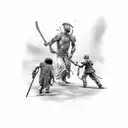 David vs Goliath tattoo design idea