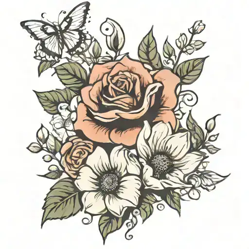 Flowers and god is within her she will no fall psalms 46:5 tattoo design idea