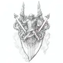 a double edged sword with Isaiah 41:10 written on the blade  tattoo design idea