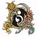 yin yang, Gemini tattoo design idea