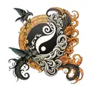 yin yang, Gemini tattoo design idea