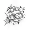 Peony tattoo design idea