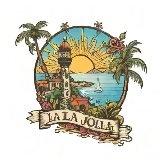 La Jolla, CA skyline tattoo design idea