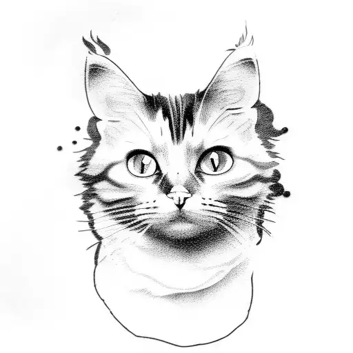 calico cat tattoo design idea
