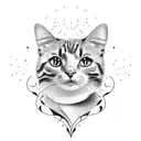 calico cat tattoo design idea