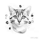 calico cat tattoo design idea