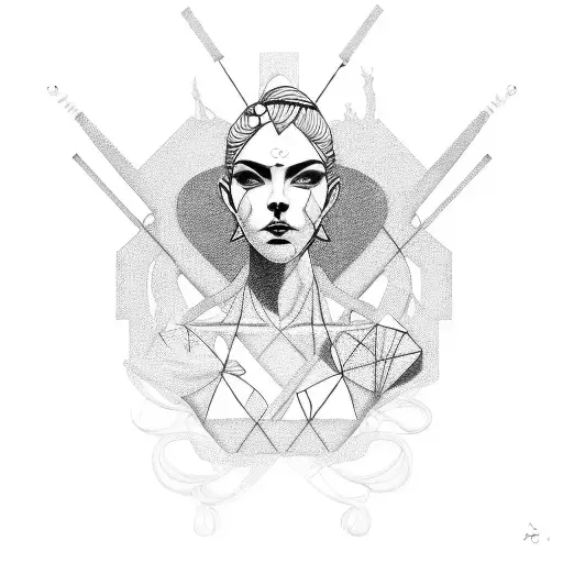 sculpture of female  tattoo design idea