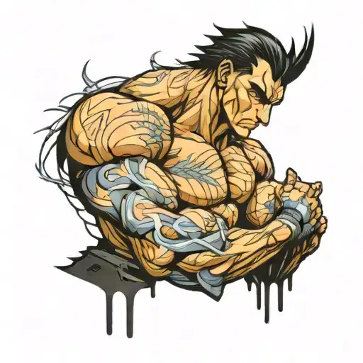 musculation/discipline and manga solo leveling tattoo design idea