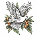 dove carrying an olive branch tattoo design idea