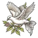 dove carrying an olive branch tattoo design idea