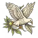 dove carrying an olive branch tattoo design idea