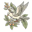 dove carrying an olive branch tattoo design idea