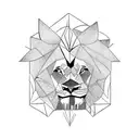 lion and gladiator  tattoo design idea