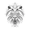 lion and gladiator  tattoo design idea