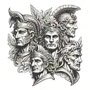 Generate tattoo ideas for combining Alexander the Great, Julius Caesar, and Napoleon  tattoo design idea