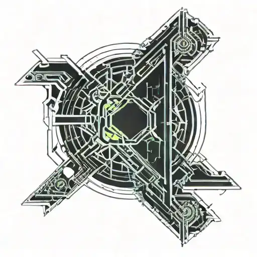 Line art tattoo design idea